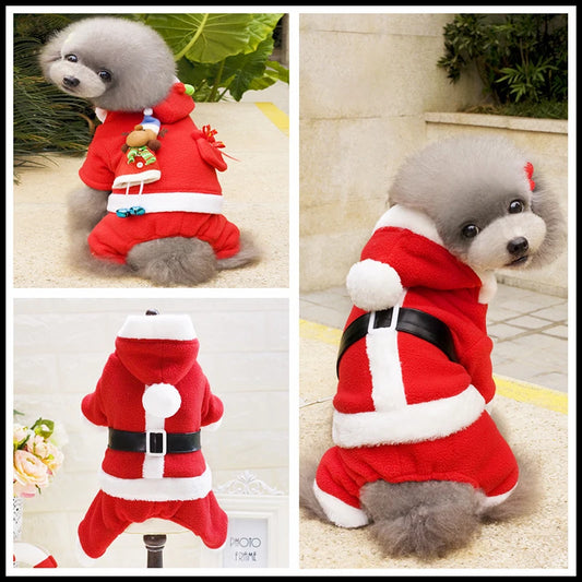 2018 New Christmas Decoration Pet  Dog clothes Winter Puppy Clothing Dogs Jumpsuit Dog Coat And Jacket Pet Four Legs Overcoat
