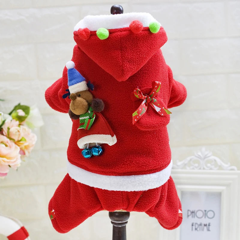 2018 New Christmas Decoration Pet  Dog clothes Winter Puppy Clothing Dogs Jumpsuit Dog Coat And Jacket Pet Four Legs Overcoat