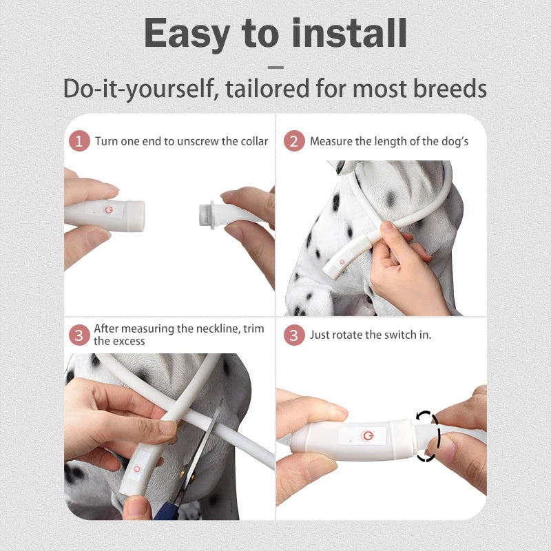 Led Pet Collar Dog Colorful Light-Up Collar Free Cut Night Light Dog Walking Lights Flashing Neck Scarf Usb Charging