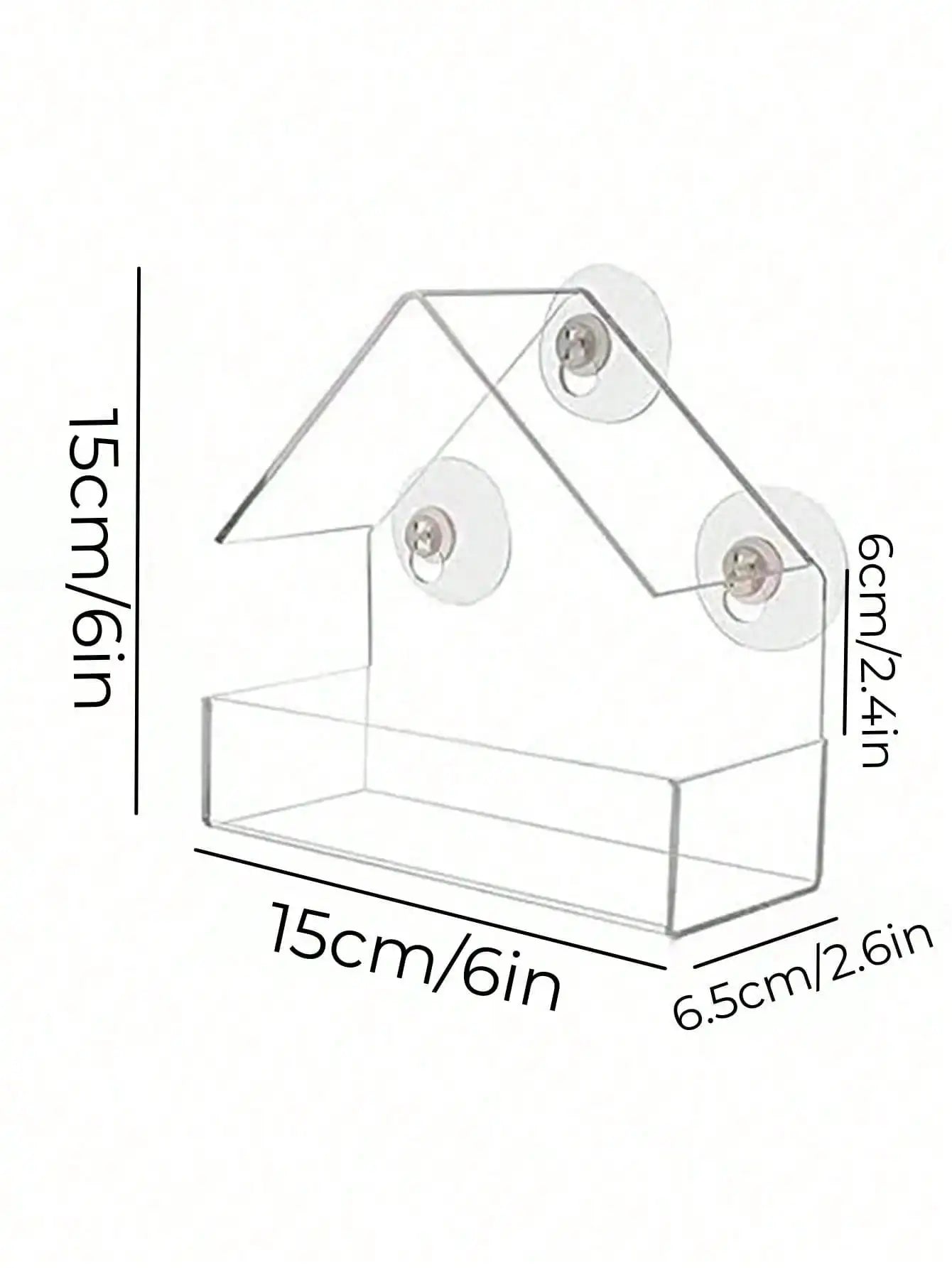 Acrylic Transparent Bird Feeder with Suction Cup